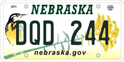 NE license plate DQD244