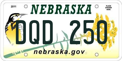 NE license plate DQD250