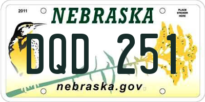 NE license plate DQD251