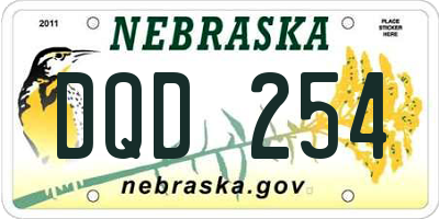 NE license plate DQD254