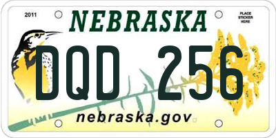 NE license plate DQD256