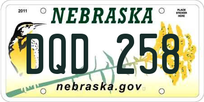 NE license plate DQD258