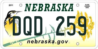 NE license plate DQD259