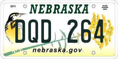 NE license plate DQD264
