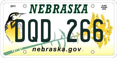 NE license plate DQD266