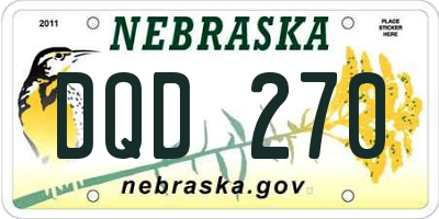 NE license plate DQD270