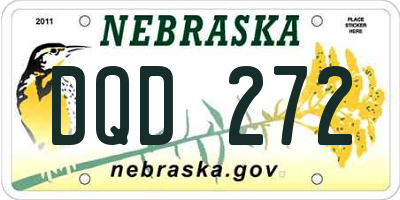 NE license plate DQD272