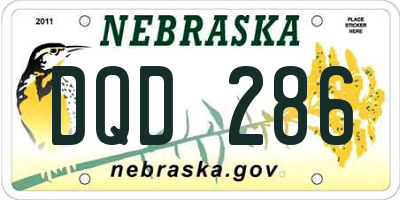 NE license plate DQD286