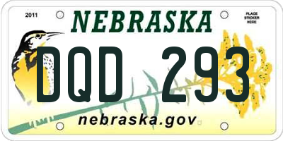 NE license plate DQD293