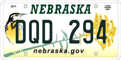 NE license plate DQD294