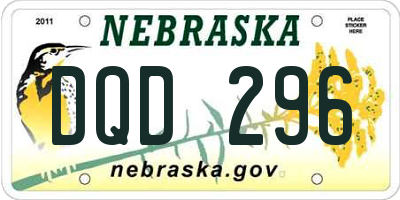 NE license plate DQD296