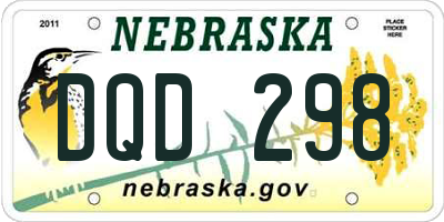 NE license plate DQD298