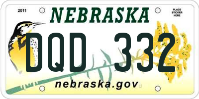 NE license plate DQD332