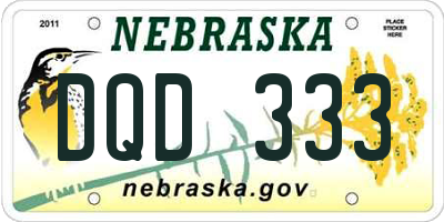 NE license plate DQD333
