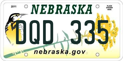 NE license plate DQD335