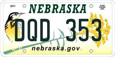 NE license plate DQD353