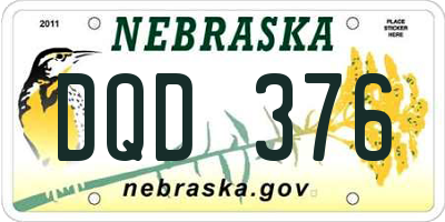 NE license plate DQD376