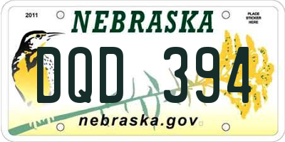 NE license plate DQD394