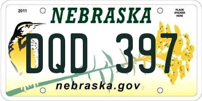 NE license plate DQD397