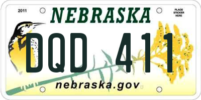 NE license plate DQD411