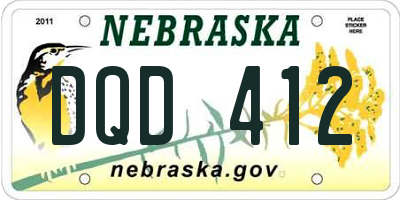NE license plate DQD412