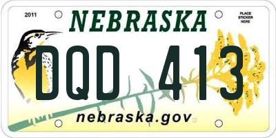 NE license plate DQD413