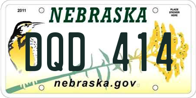 NE license plate DQD414