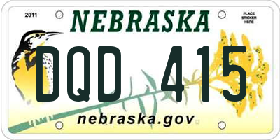 NE license plate DQD415