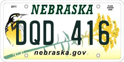 NE license plate DQD416