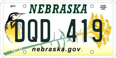 NE license plate DQD419