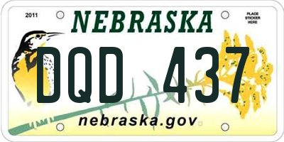 NE license plate DQD437