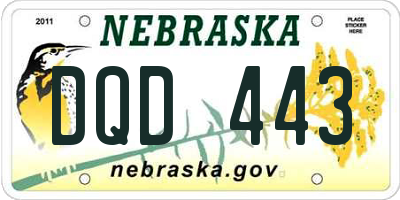 NE license plate DQD443
