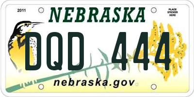 NE license plate DQD444