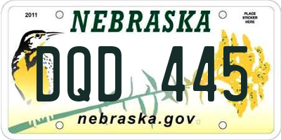 NE license plate DQD445