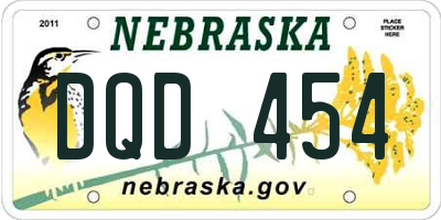 NE license plate DQD454