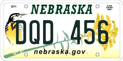 NE license plate DQD456