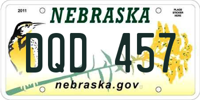 NE license plate DQD457