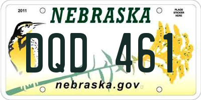 NE license plate DQD461