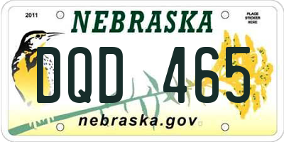 NE license plate DQD465