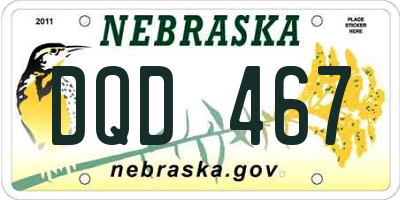 NE license plate DQD467