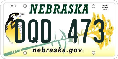 NE license plate DQD473