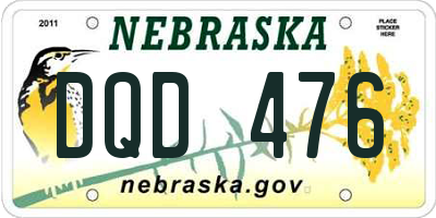 NE license plate DQD476