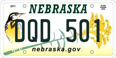 NE license plate DQD501