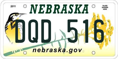 NE license plate DQD516