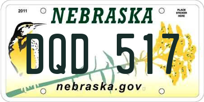 NE license plate DQD517