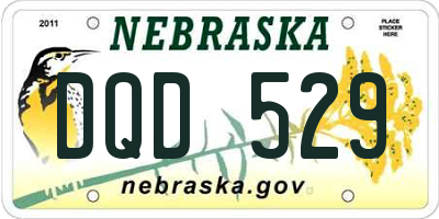 NE license plate DQD529