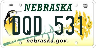 NE license plate DQD531