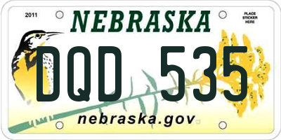 NE license plate DQD535
