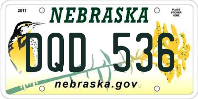 NE license plate DQD536