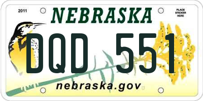 NE license plate DQD551